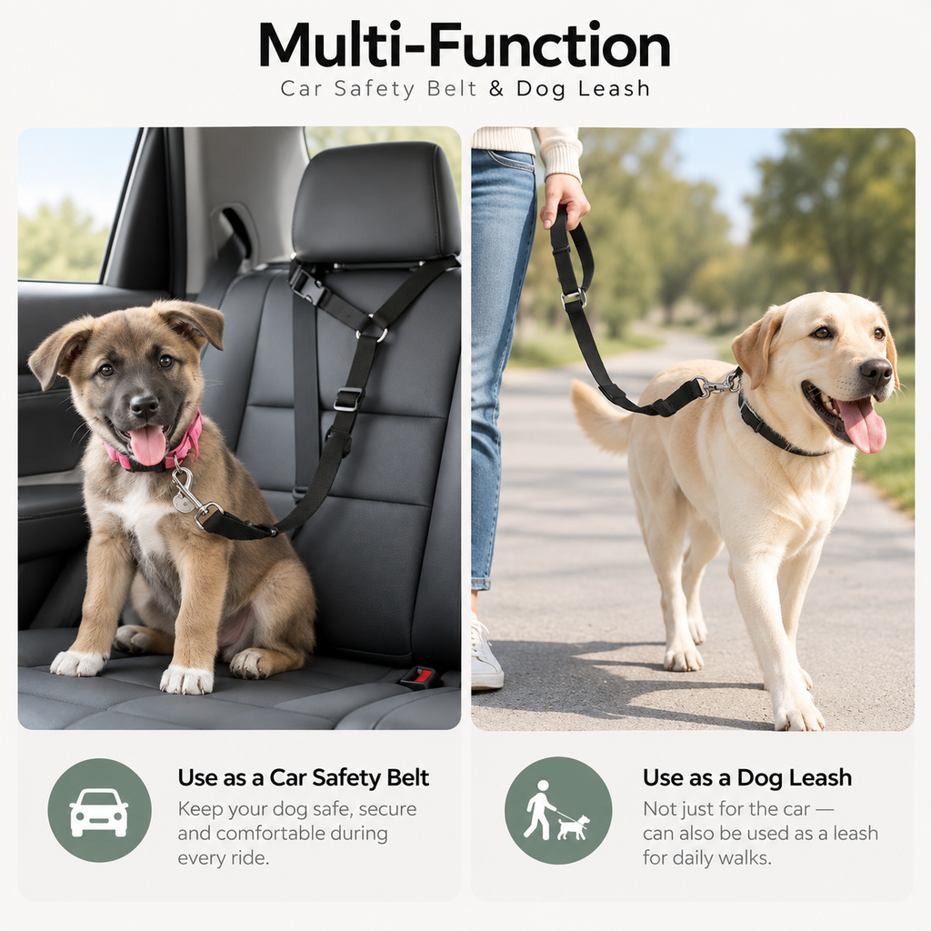 Mirevo Dog Car Safety Belt & Leash