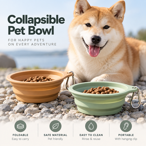 Mirevo Collapsible Silicone Pet Bowl