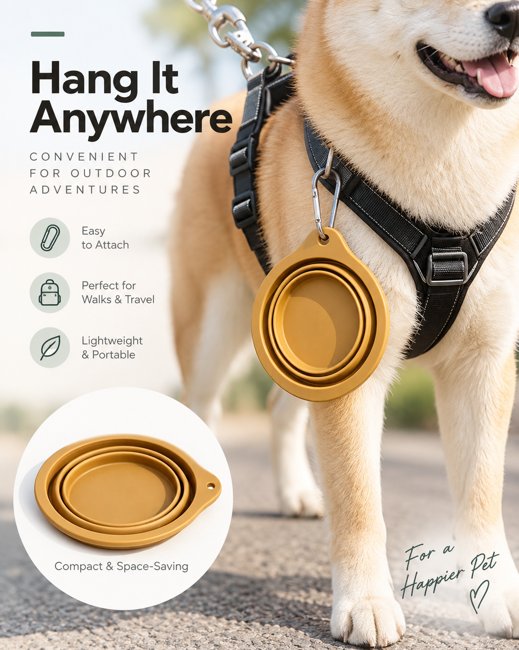 Mirevo Collapsible Silicone Pet Bowl