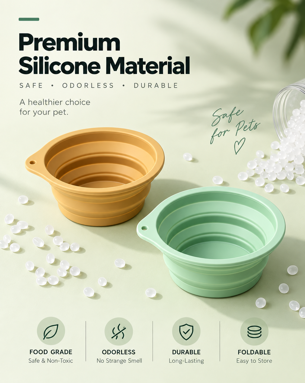 Mirevo Collapsible Silicone Pet Bowl