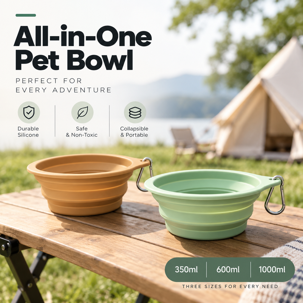Mirevo Collapsible Silicone Pet Bowl