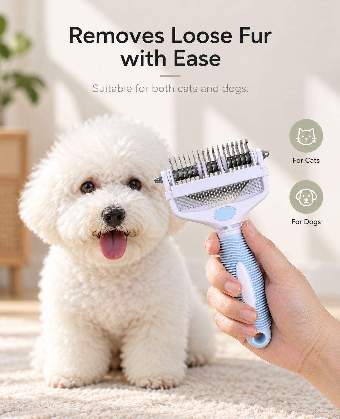 Mirevo 3-in-1 Pet Grooming Comb