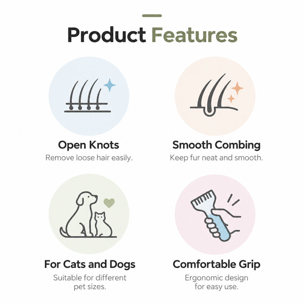 Mirevo 3-in-1 Pet Grooming Comb