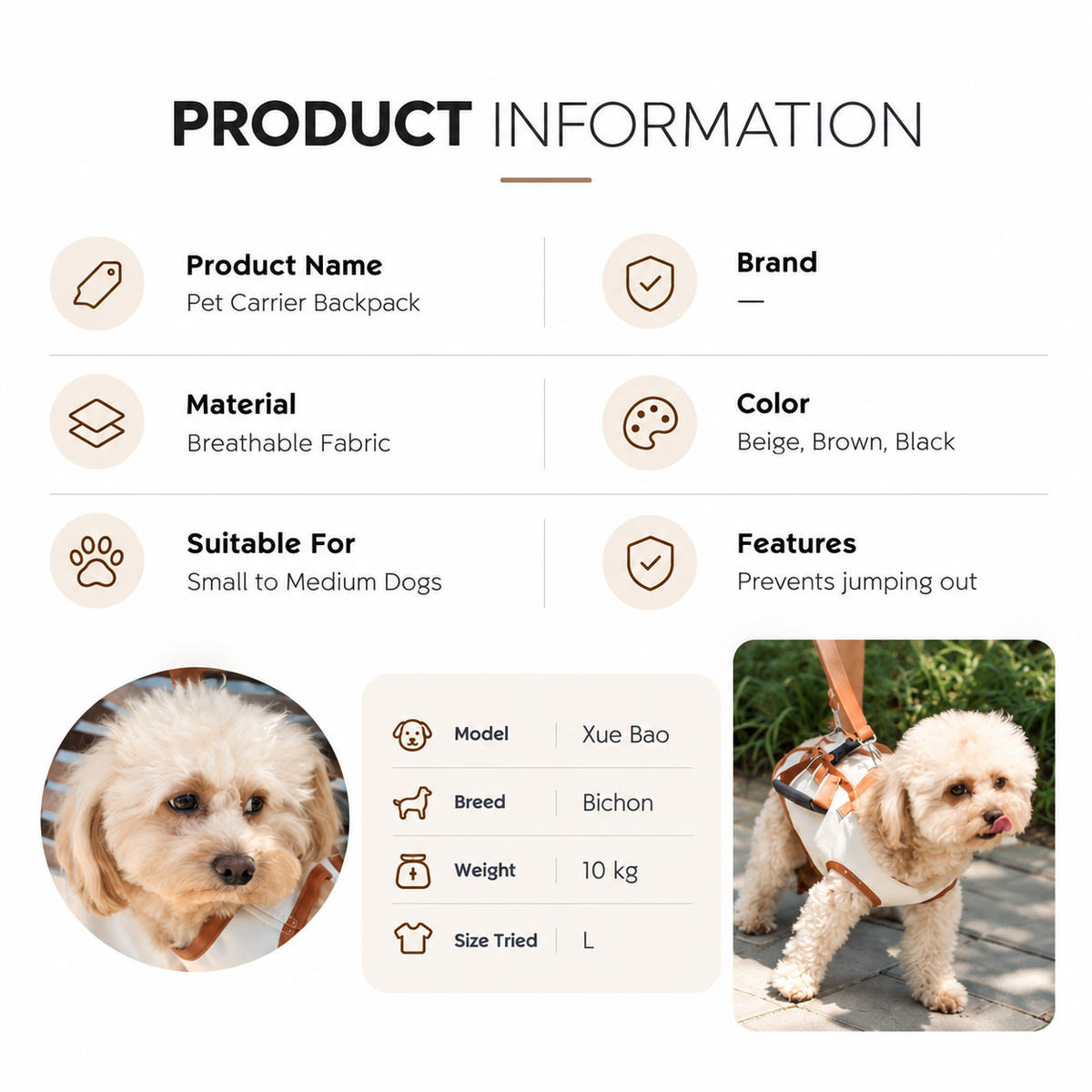 Mirevo Hands-Free Pet Carrier Backpack
