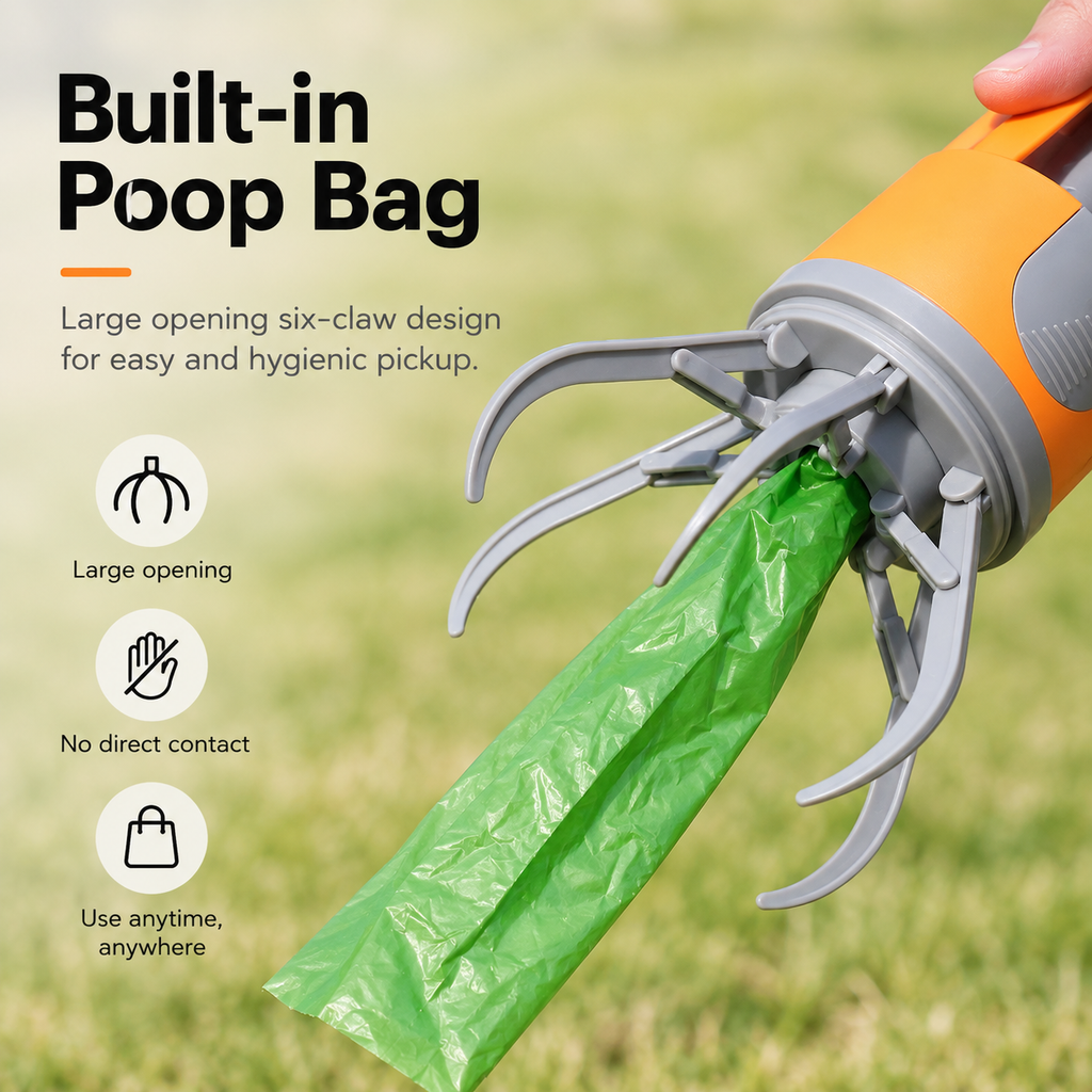 Mirevo Pet Poop Picker & Waste Bag Dispenser